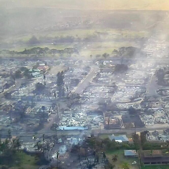 Historic Town of Lahaina on Fire on Maui